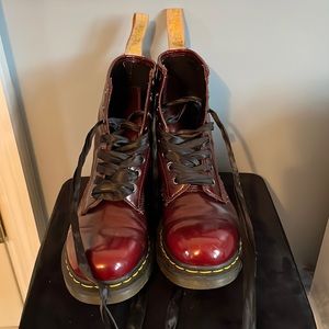 Vegan Dr Martens 1460s oxblood burgundy red